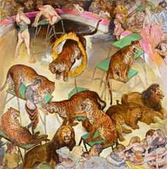 Wild animals Moreno Pincas Contemporary painting figurative art circus pastel