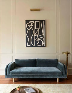 Lawson-Fenning Moreno Sofa, Boiled Wool & Solid Walnut, Modern Couch