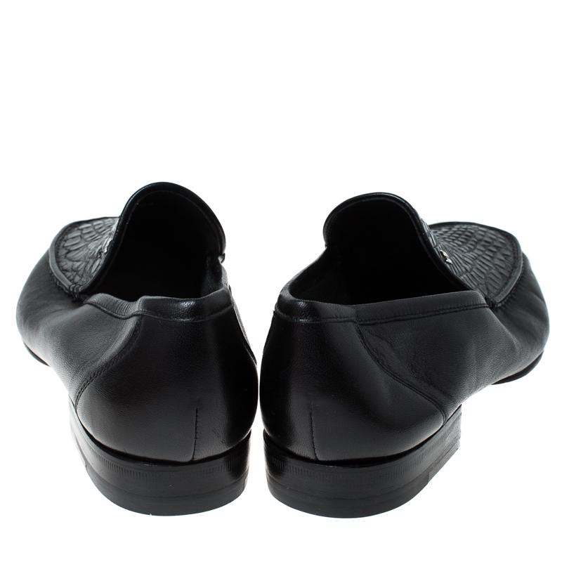 Moreschi Black Croc Leather Loafers Size 40.5 1