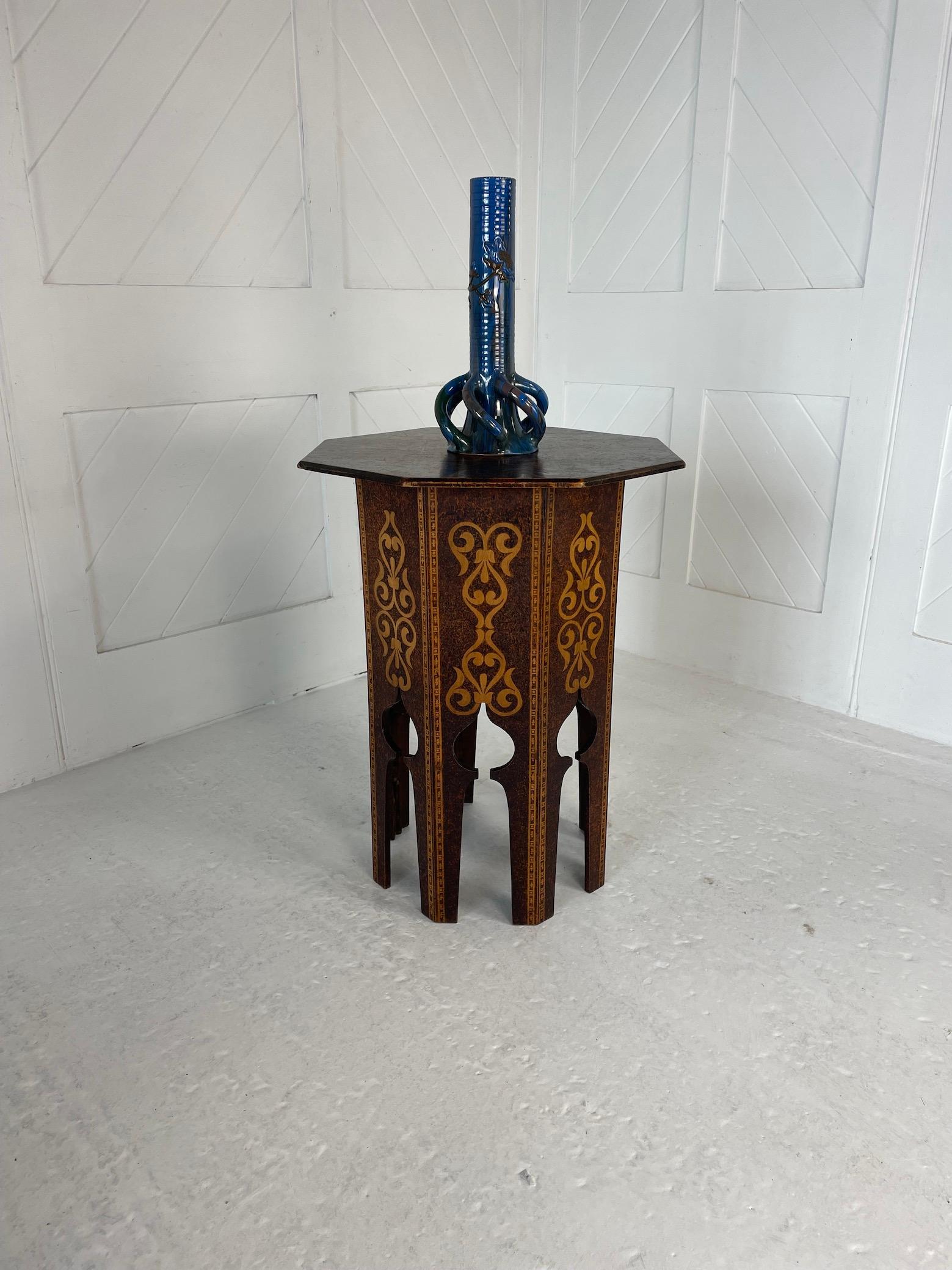 Woodwork Moresque Octagonal Side Table For Sale