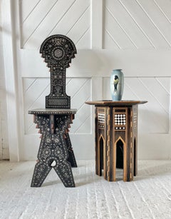 Moresque Side Chair With  Metal Inlay Circa 1910