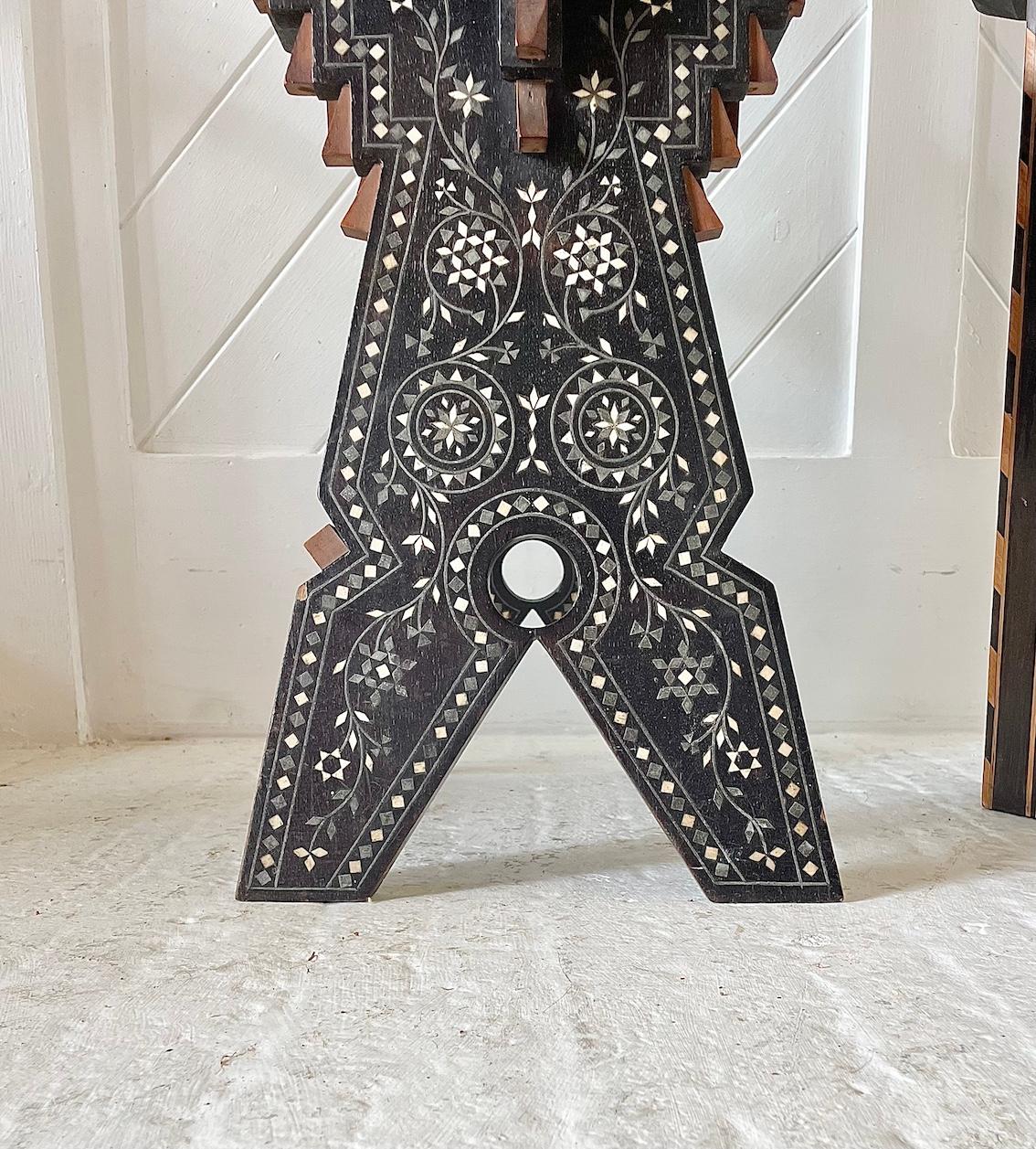 Ebonized Moresque Side Chair With  Metal Inlay Circa 1910