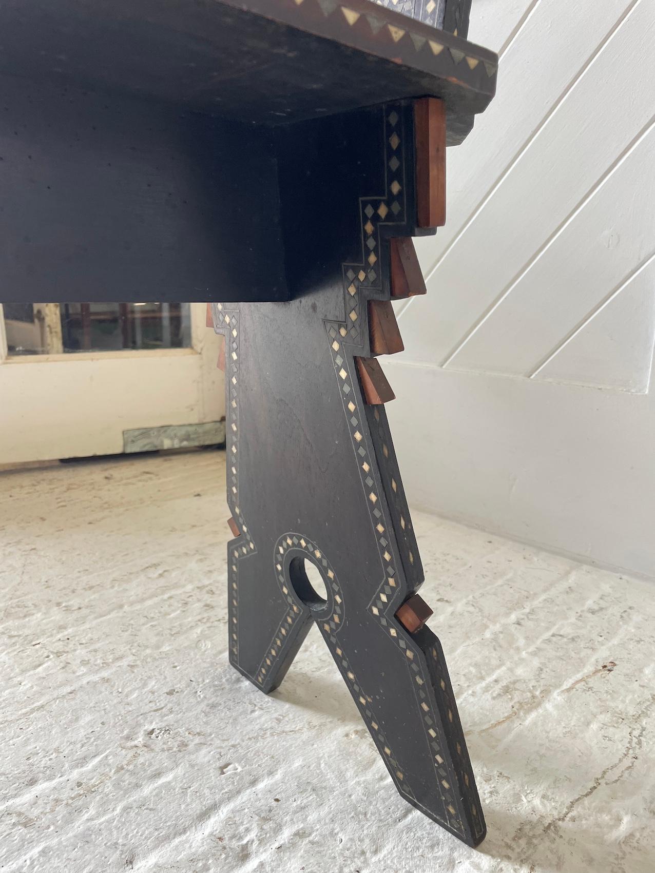 Moresque Side Chair With  Metal Inlay Circa 1910 1