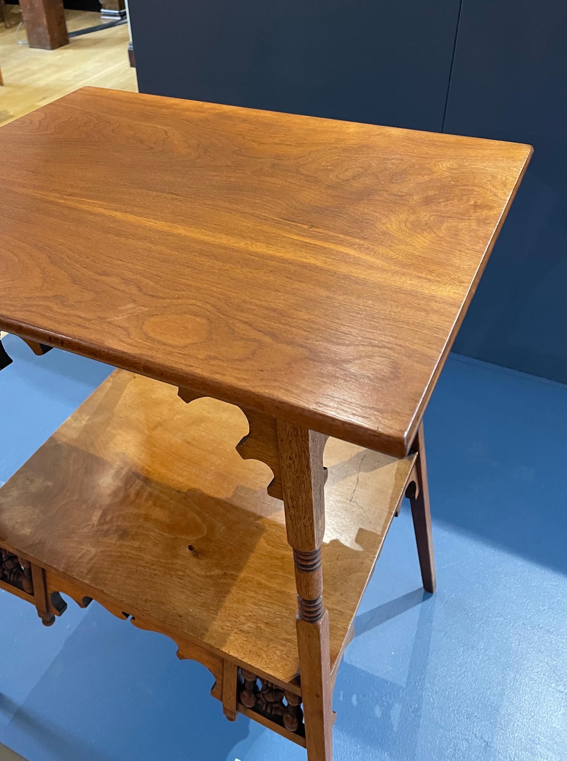 Aesthetic Movement Moresque Walnut Side Table By Liberty & Co For Sale