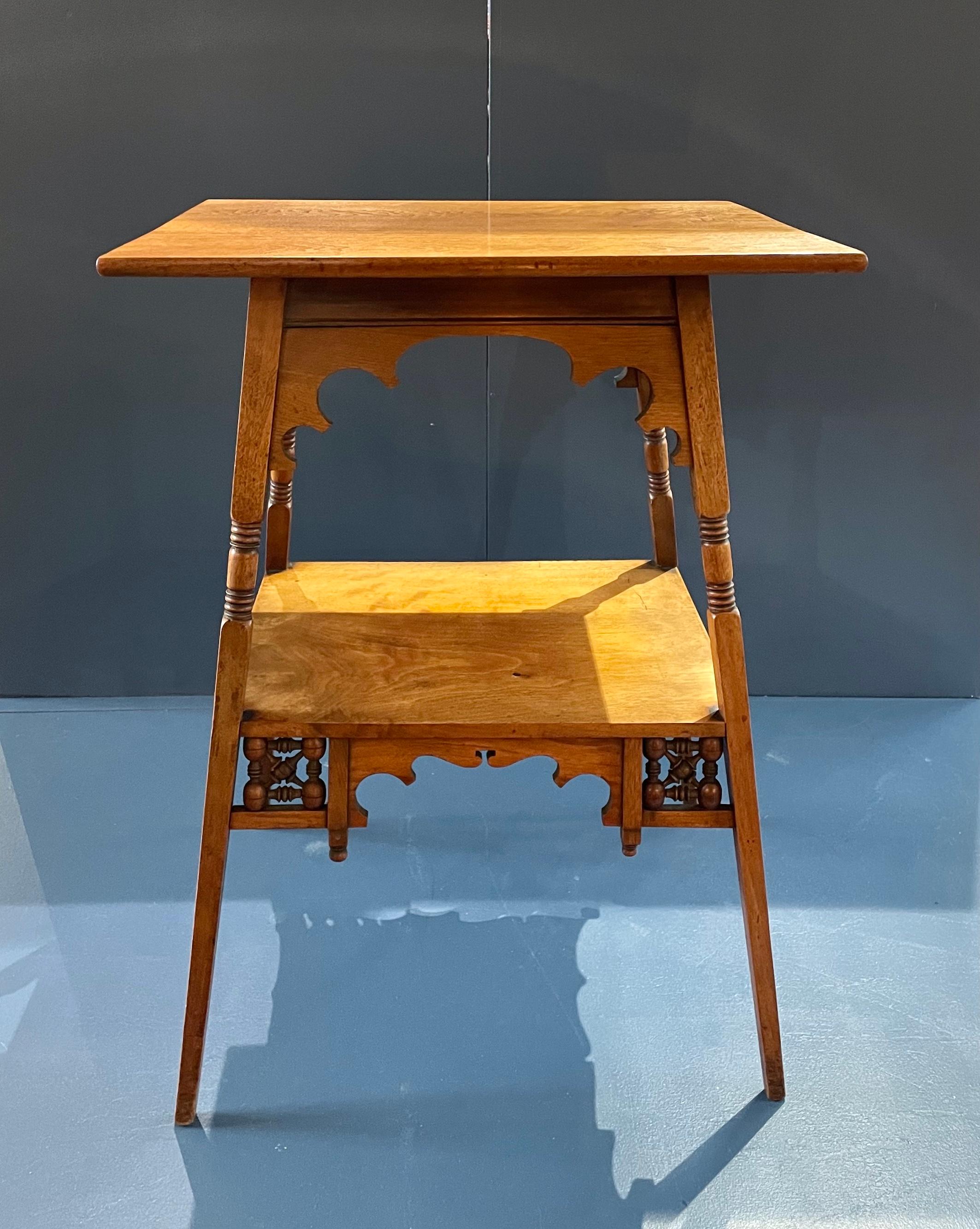 English Moresque Walnut Side Table By Liberty & Co For Sale