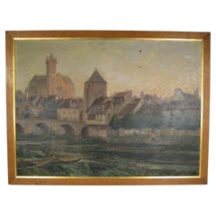 Antique Moret-sur-Loing: A Bustling Scene" by Eloi-Noel Beraud -1Y69