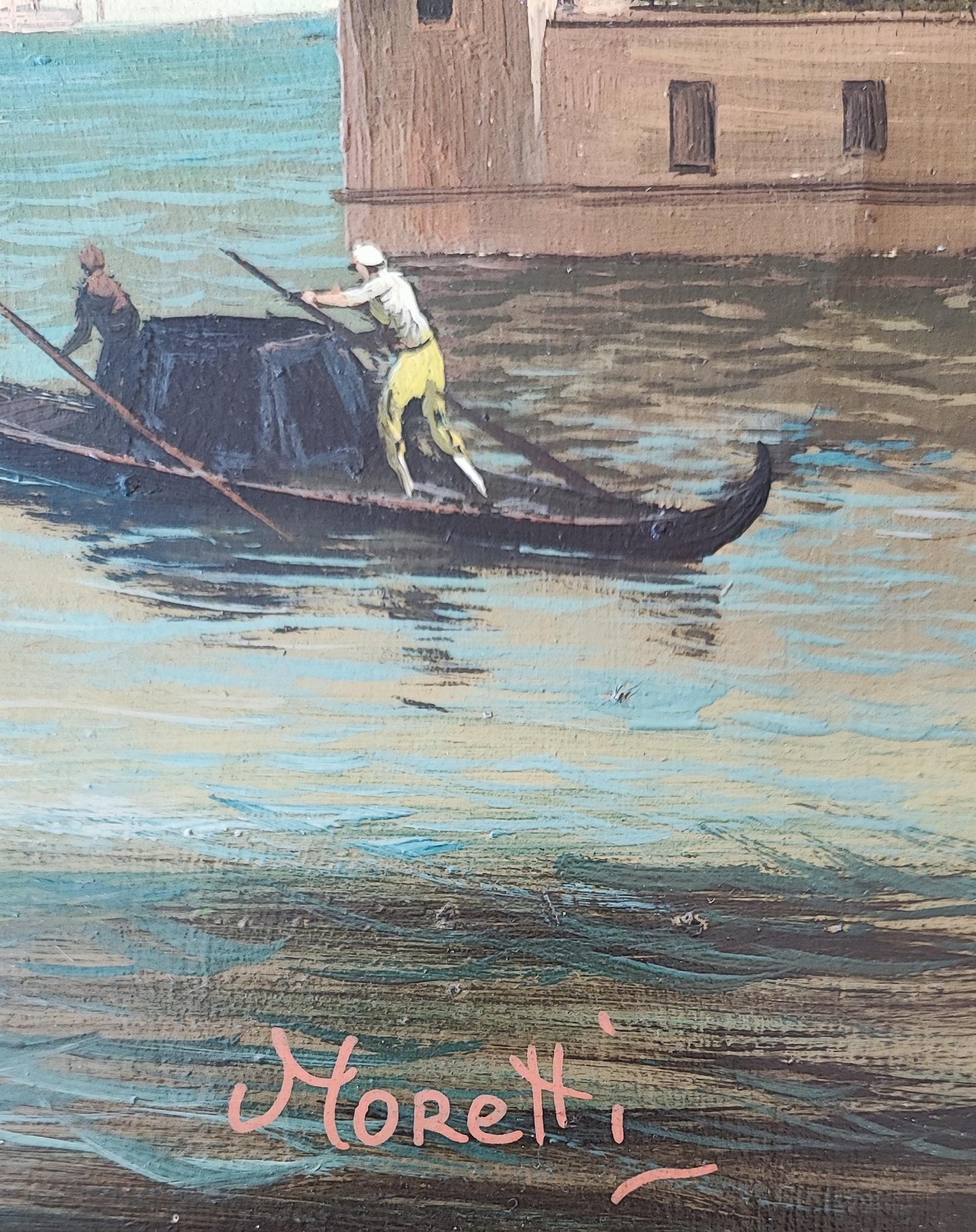 Lively Venice Lagoon - Italian School Painting by Moretti