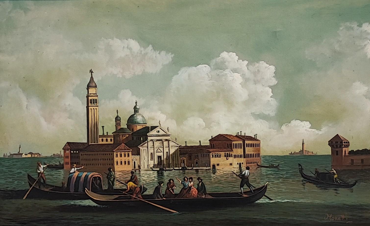 Figurative Painting Moretti - Lagoon vivant de Venise
