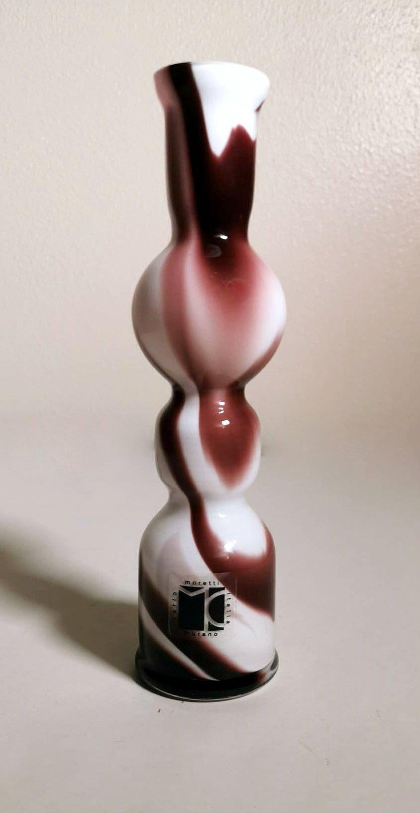 Moretti Carlo Murano Kleine Vase aus farbigem Opalglas (Moderne der Mitte des Jahrhunderts) im Angebot
