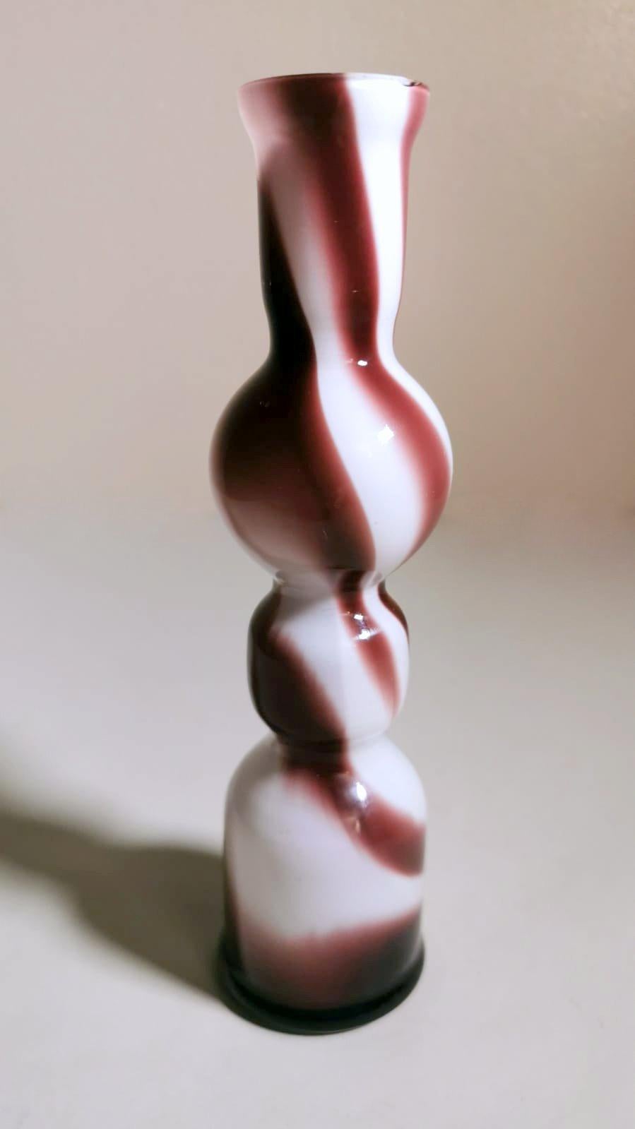 Italian Moretti Carlo Murano Small Vase In Colored Opaline Glass For Sale