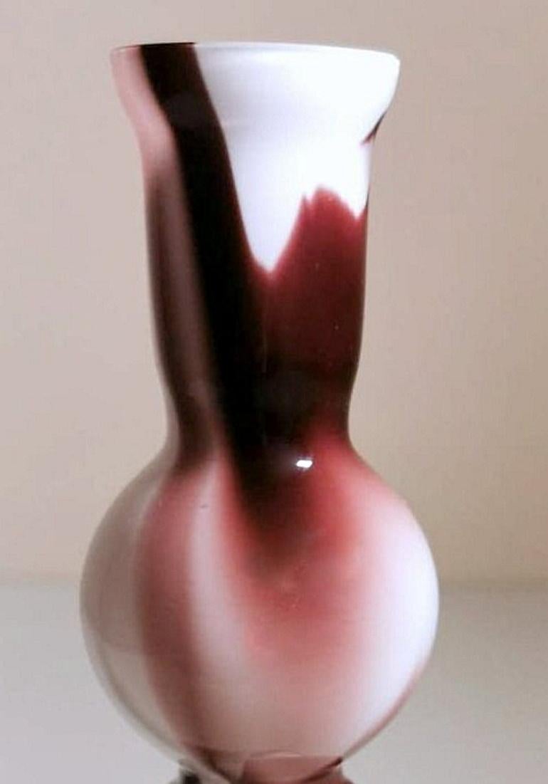 Moretti Carlo Murano Kleine Vase aus farbigem Opalglas (Muranoglas) im Angebot