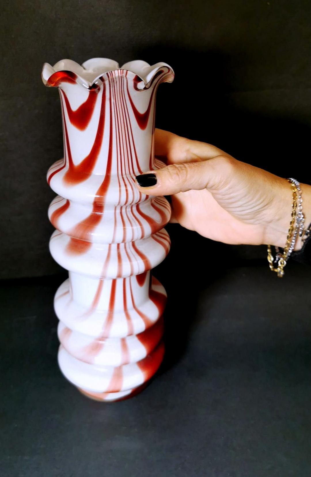 Moretti Carlo Murano Vase in Colored Opaline Glass 9