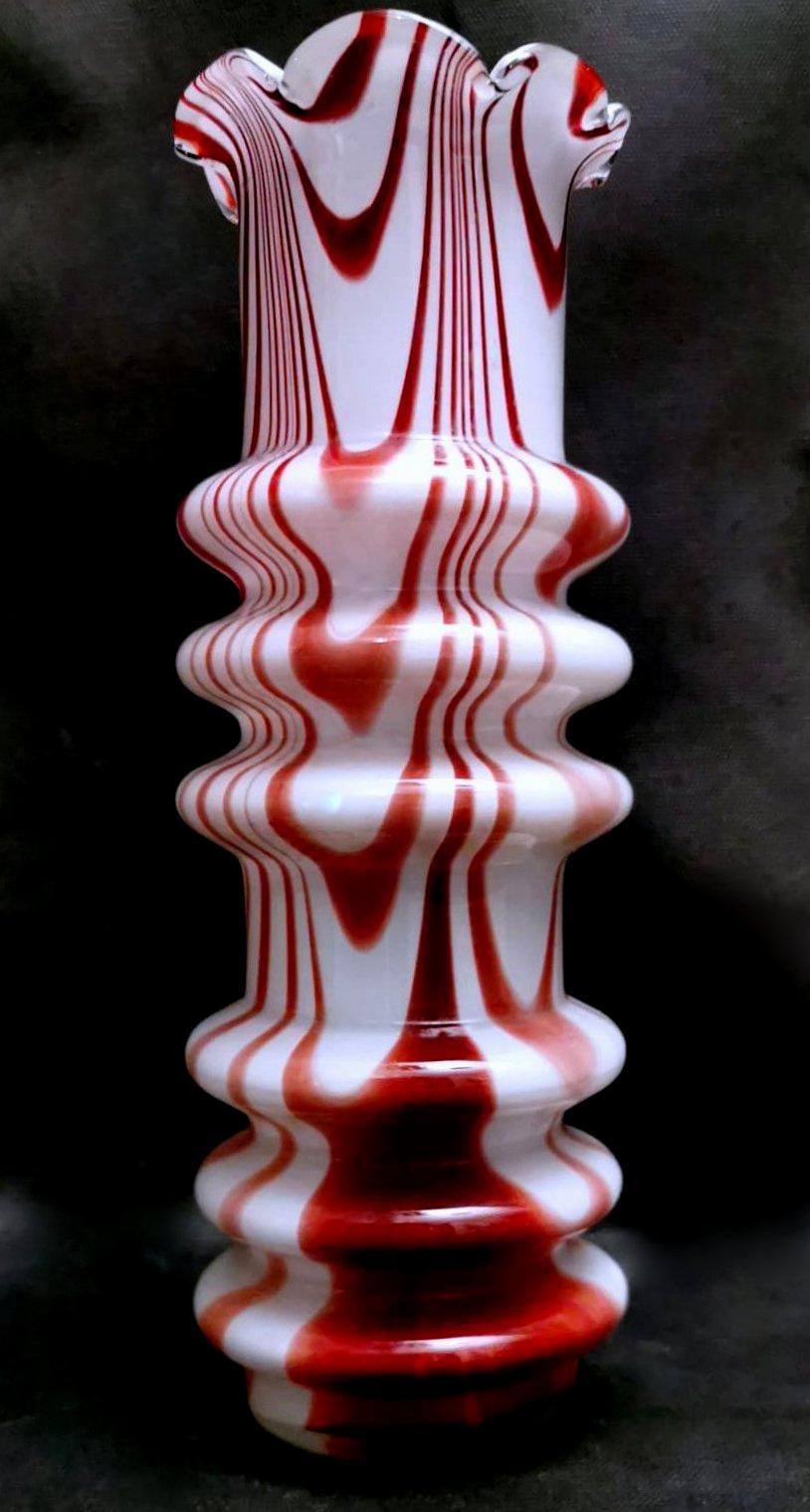 Moretti Carlo Murano Vase in Colored Opaline Glass In Good Condition In Prato, Tuscany