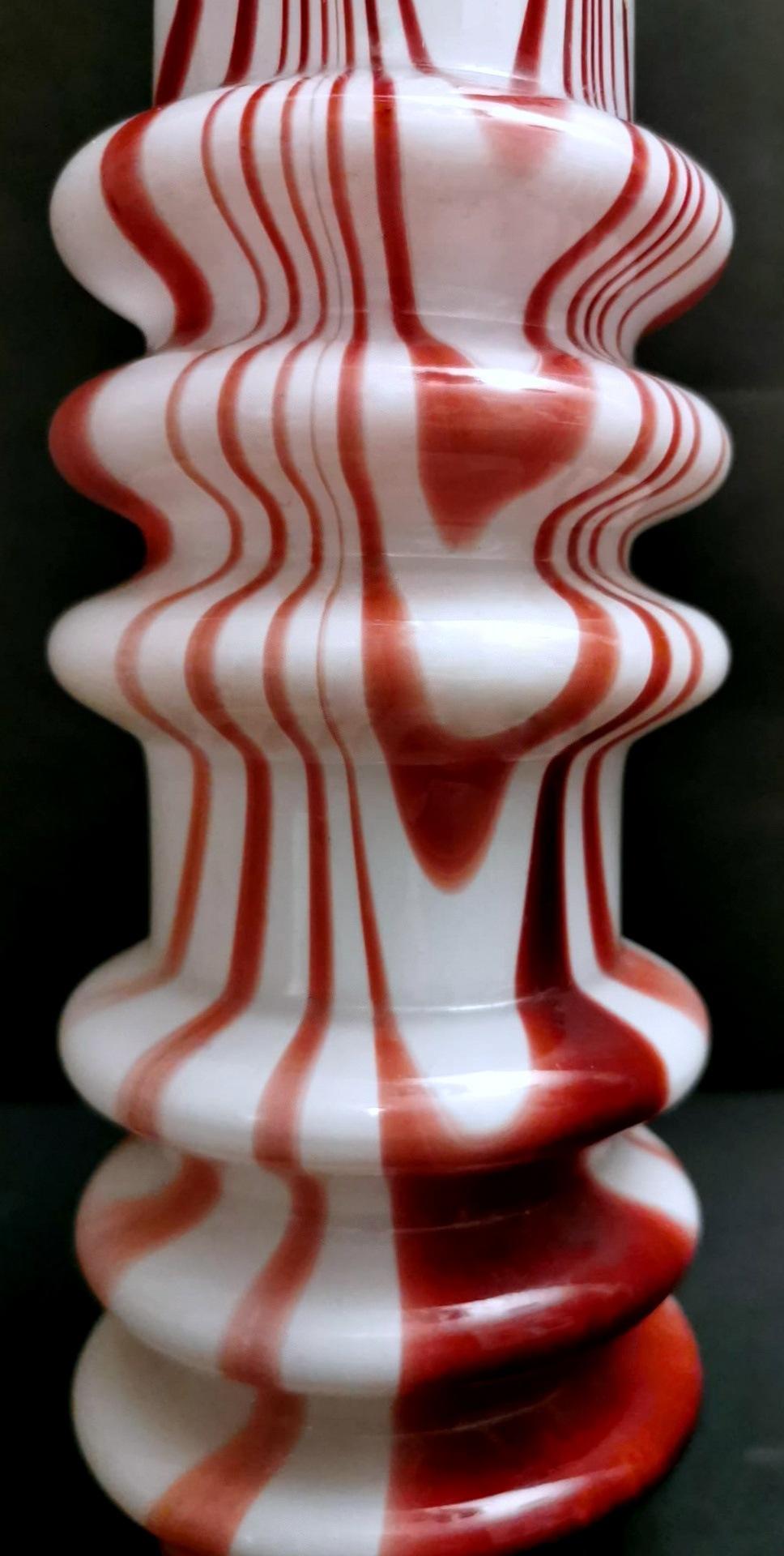 Murano Glass Moretti Carlo Murano Vase in Colored Opaline Glass
