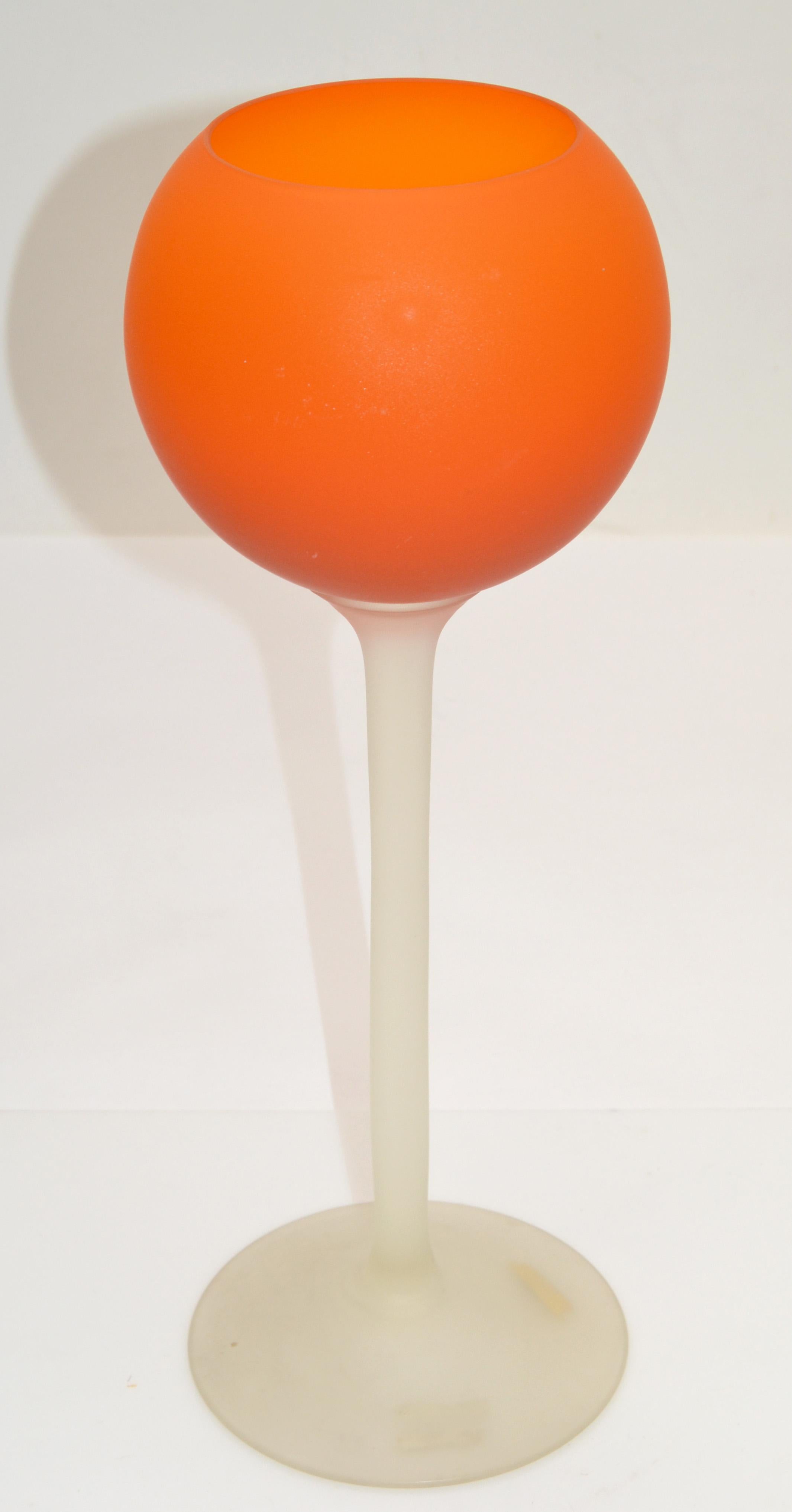 Moretti für Rosenthal Netter, Vase aus satiniertem rotem und mattiertem Glas, Weinglas-Skulptur im Angebot 6