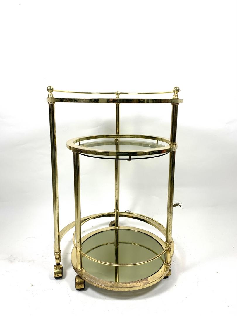 Plated Morex 1970s Italian Authentic Nesting Table with Smoke Glass 