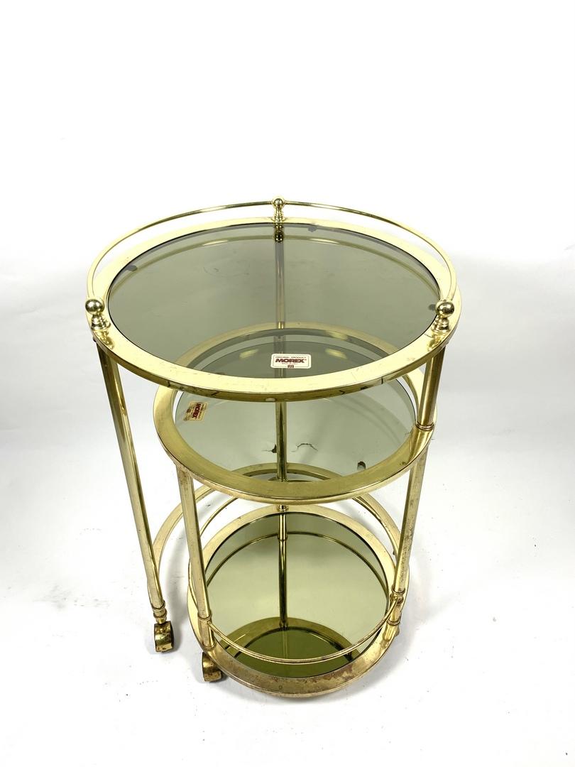 Morex 1970s Italian Authentic Nesting Table with Smoke Glass  In Good Condition In Budapest, HU