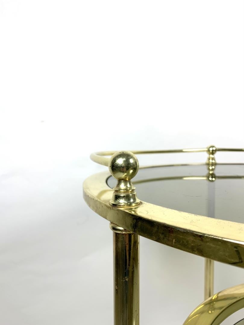 Brass Morex 1970s Italian Authentic Nesting Table with Smoke Glass 