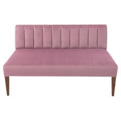 Morgan Banquette Tight Seat & Channel Tufted Back with Walnut Tapered Legs
