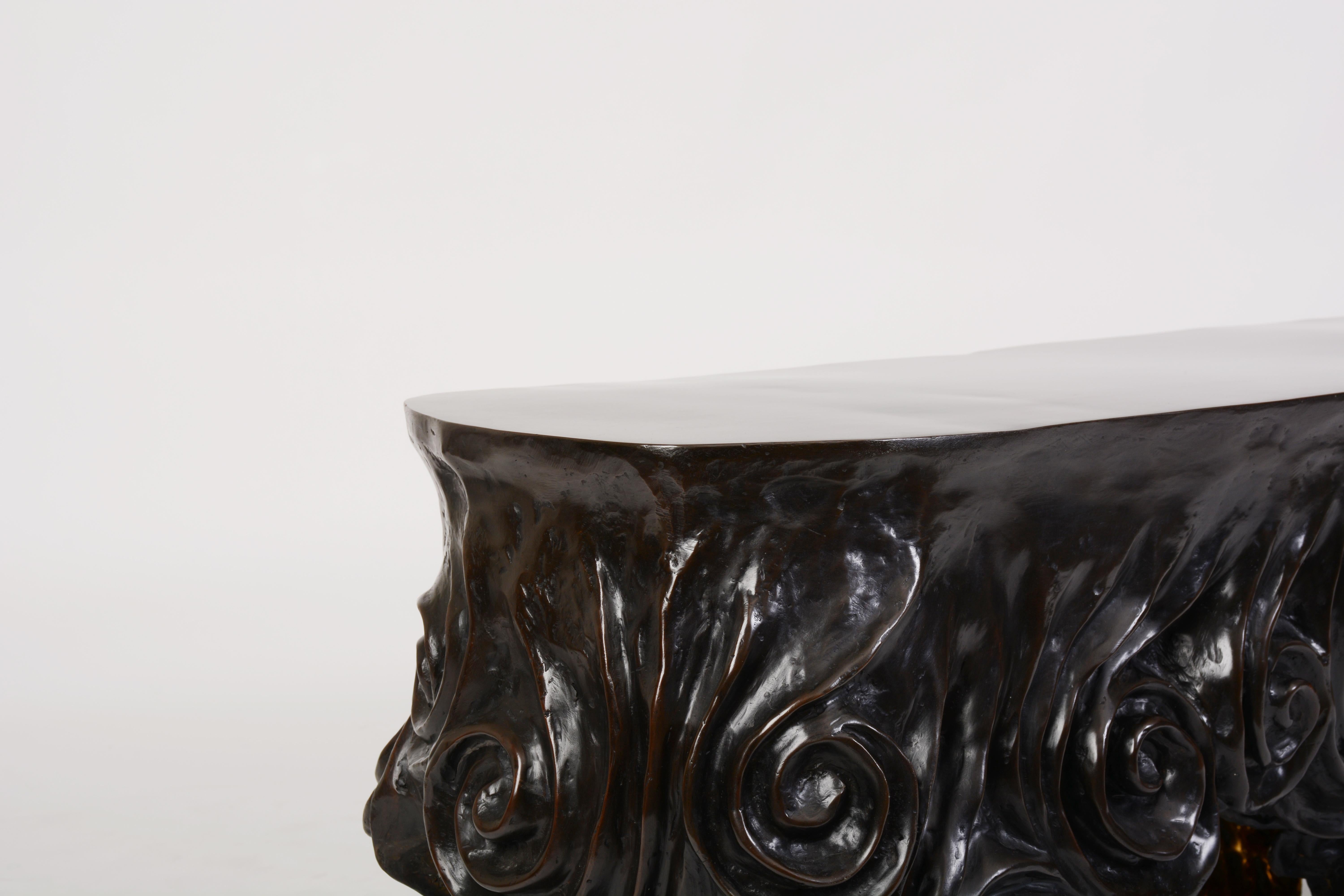 European Morgan Bench in Cast Bronze from Elan Atelier For Sale