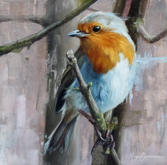 "Irish Robin, " Oil painting