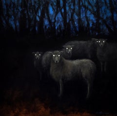 « Not Sheep » (2024) de Morgan Cameron, peinture à l'huile originale