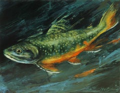 "Rainbow Trout, " Oil painting Featuring a rainbow trout