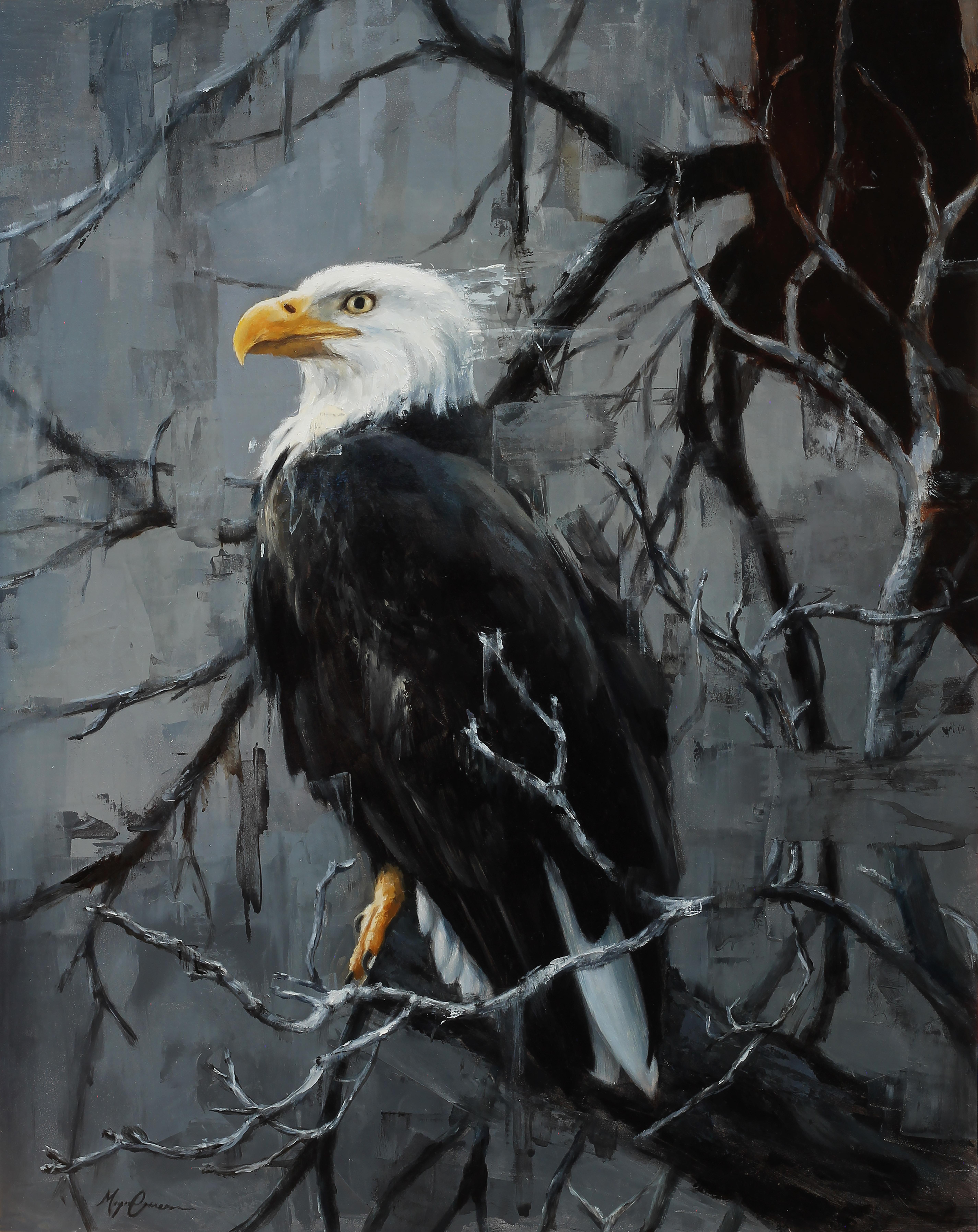 Morgan Cameron Animal Painting - "Seeing it All, " Oil Painting