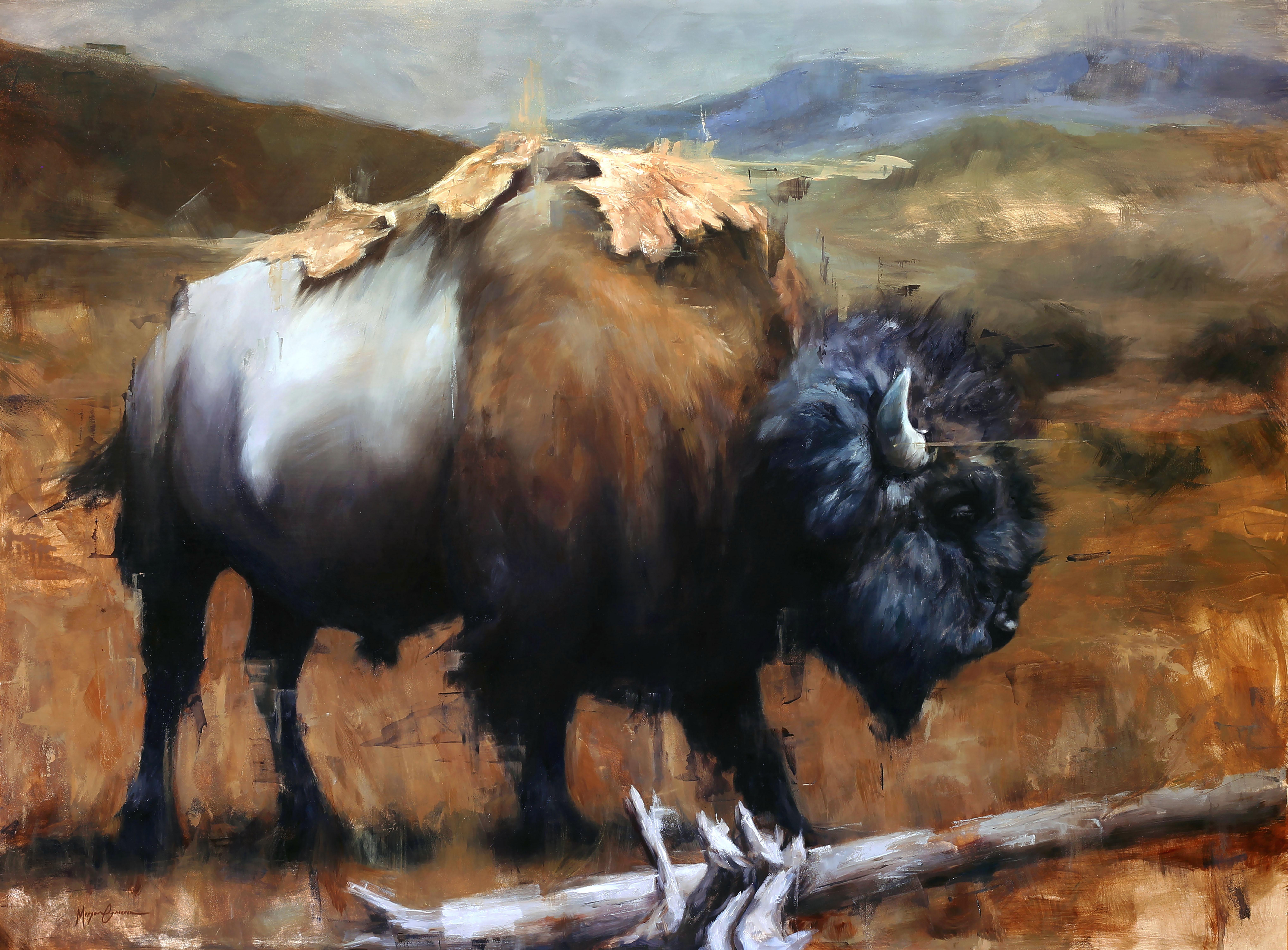 Animal Painting di Morgan Cameron - "Viandante", Pittura a olio