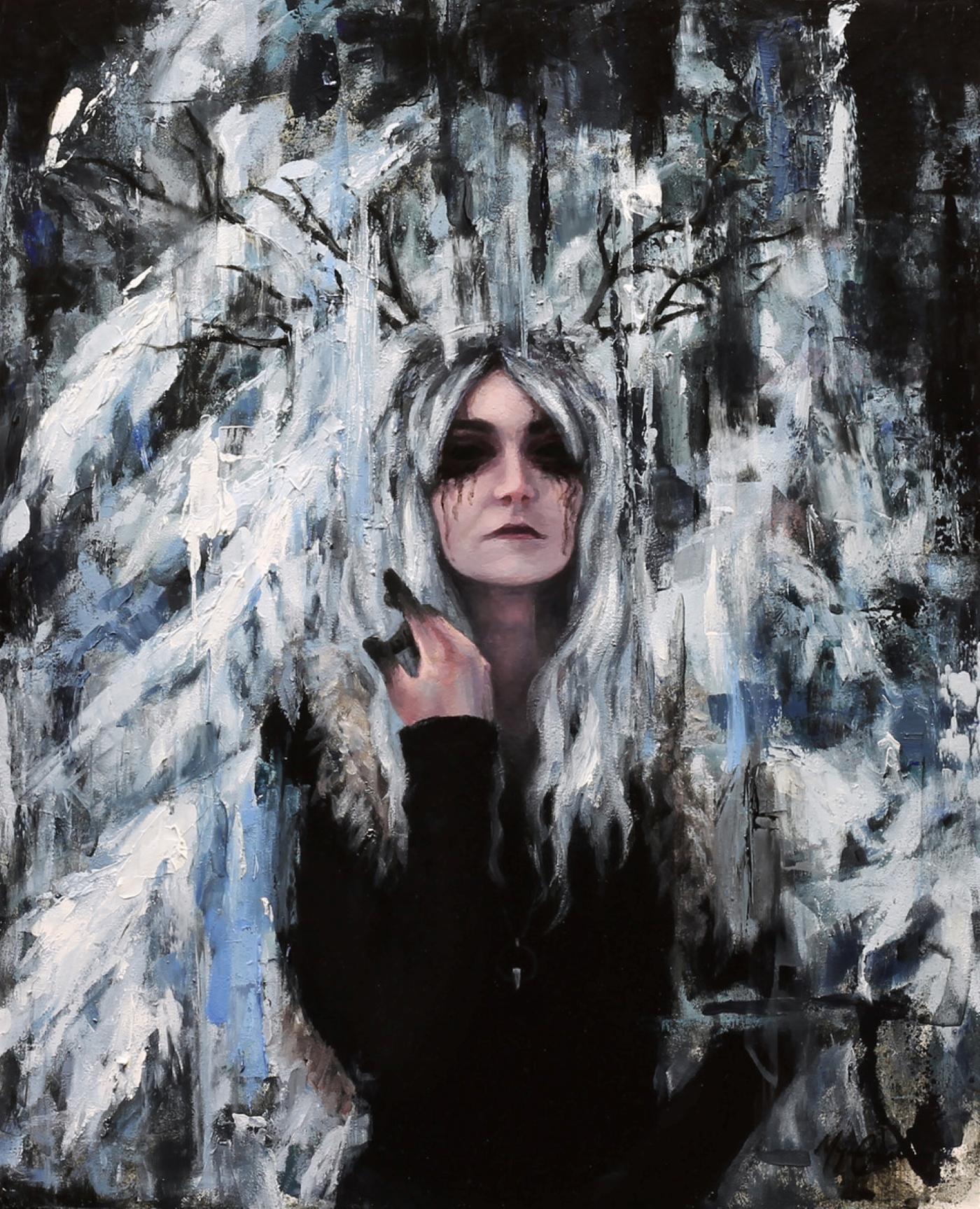 "Dentro del hueco" (2024) de Morgan Cameron, Pintura al óleo original