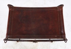 Morgan Colt Leather and Iron Curule Stool