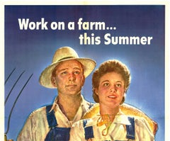 Original Join the U. S. Crop Corps, Work on a Farm this Summer vintage poster