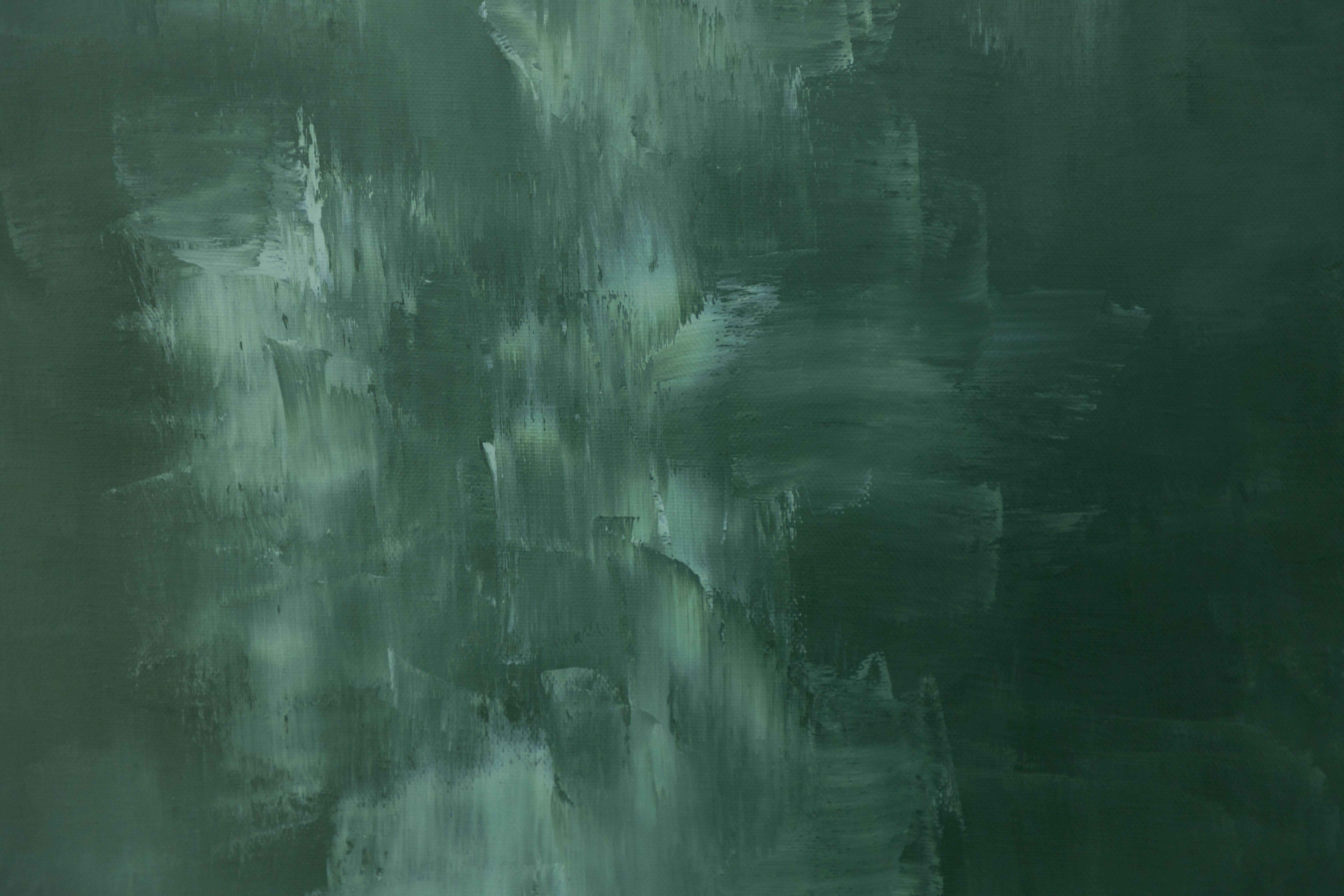 Riflessi, Pittura ad olio astratta - Abstract Painting Nero di Morgan Fite