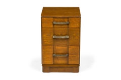 Morgan Furniture Wooden Three Drawer Brass Scroll Handled Bedside Table