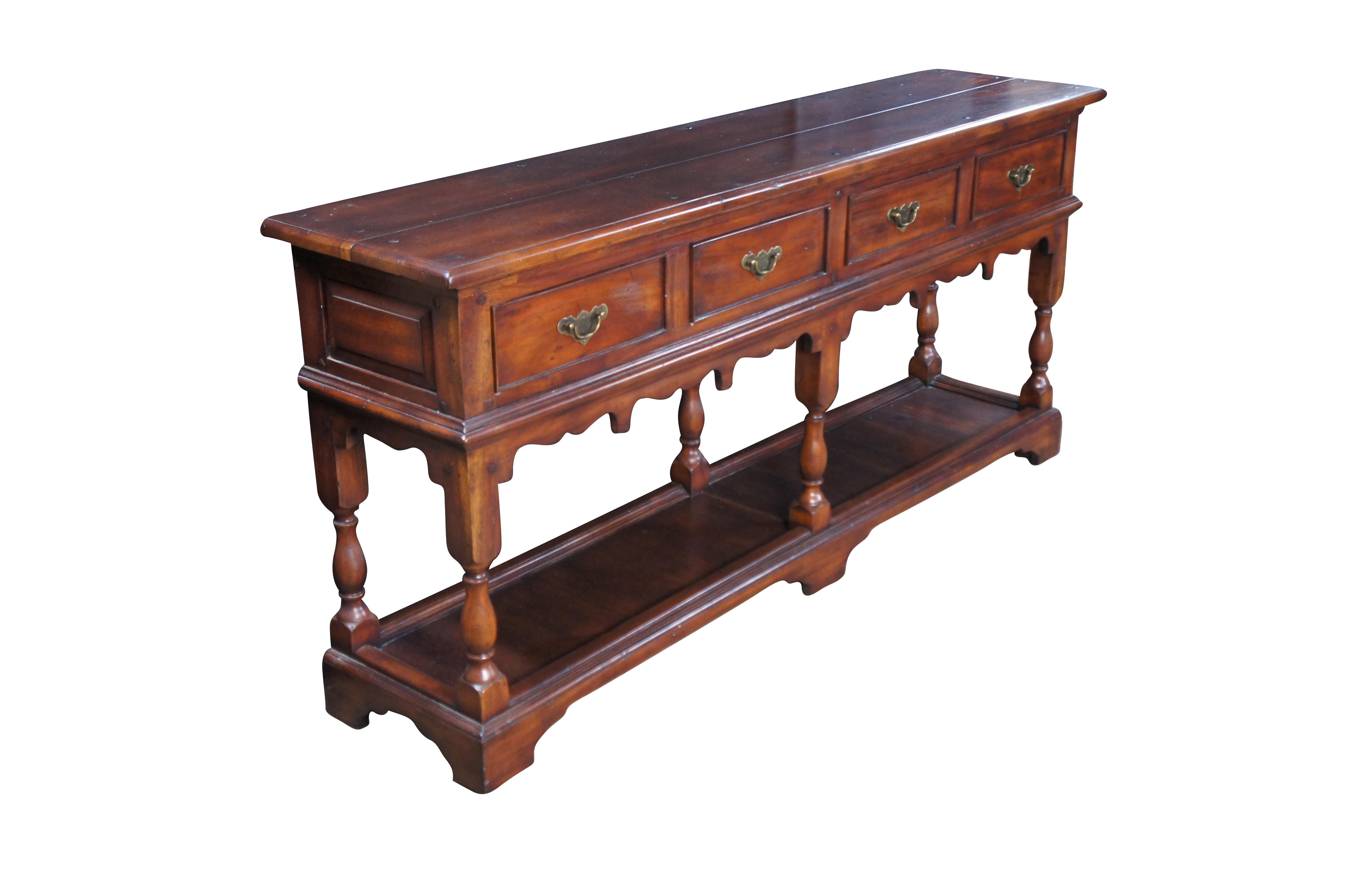 William and Mary Morgan Hill English Georgian Cherry Farmhouse Potboard Sideboard Buffet For Sale