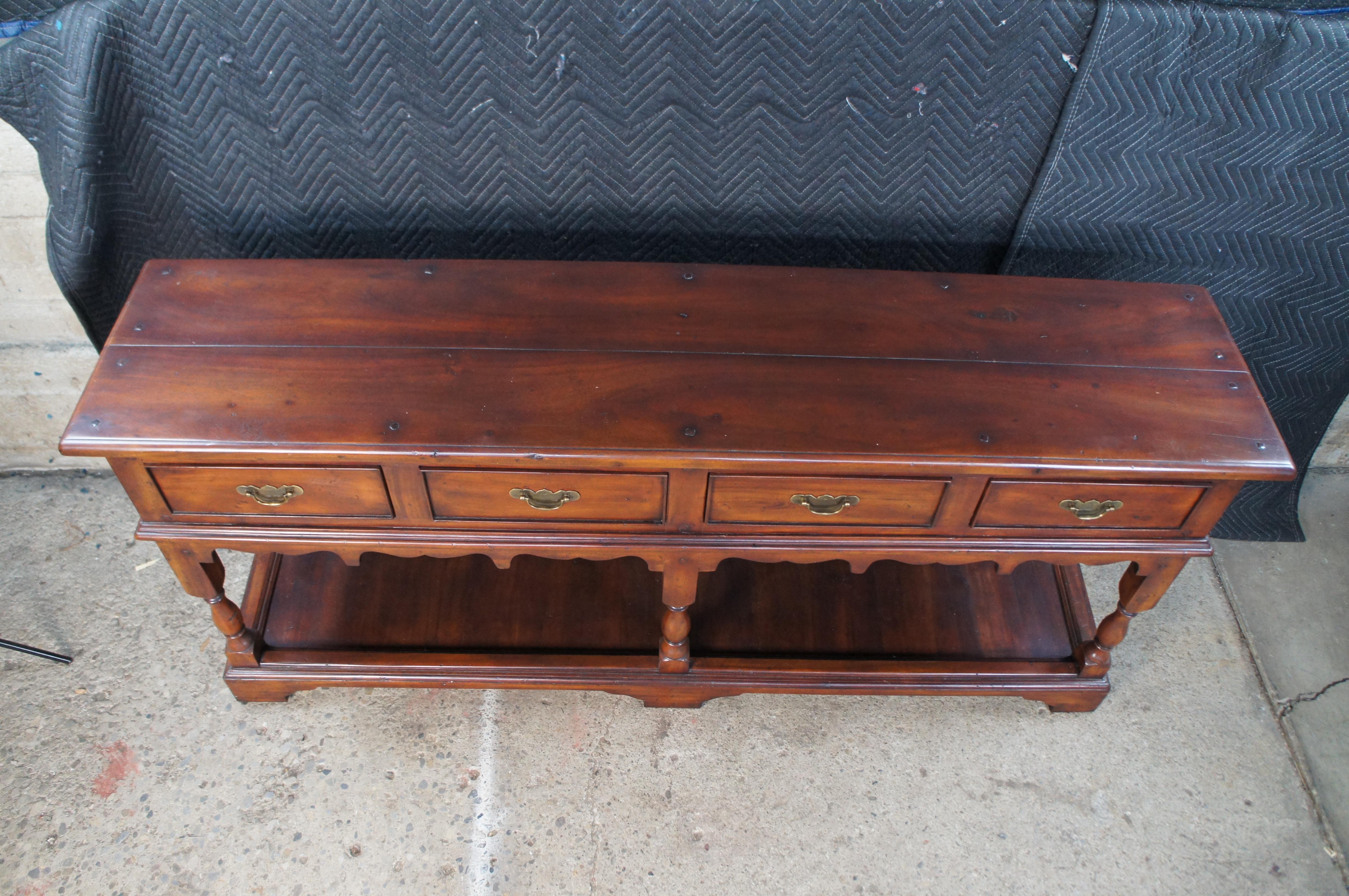 Indian Morgan Hill English Georgian Cherry Farmhouse Potboard Sideboard Buffet For Sale