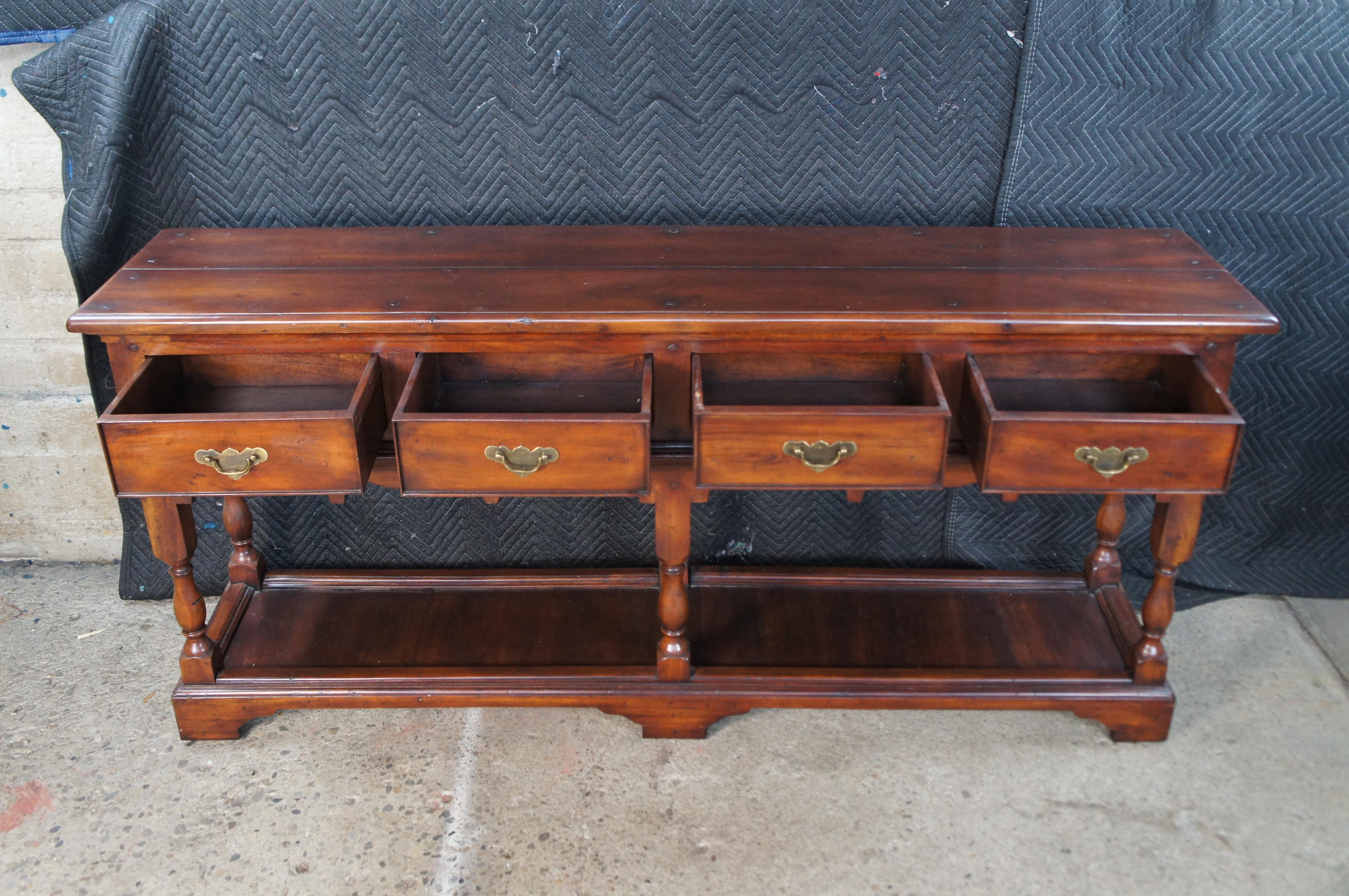 20th Century Morgan Hill English Georgian Cherry Farmhouse Potboard Sideboard Buffet For Sale