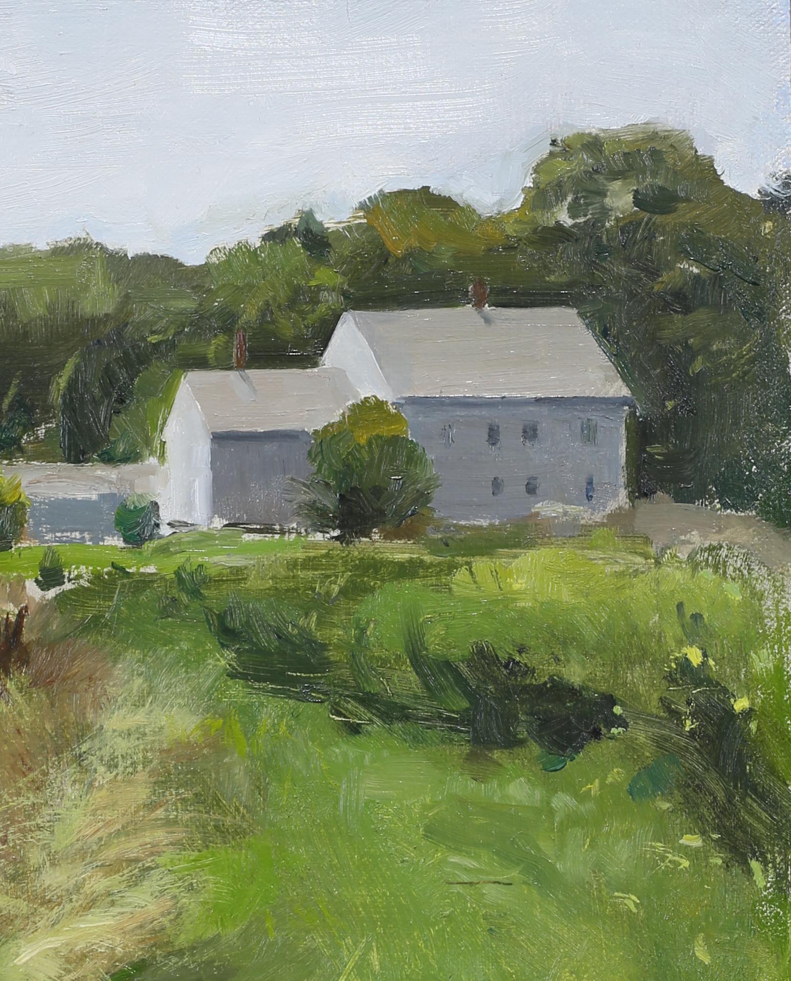 Johnston Farm, Oil, Light & Shadow, SW Art  Artists 21 under 31 2020, Interior - Brown Interior Painting by Morgan LaPlante