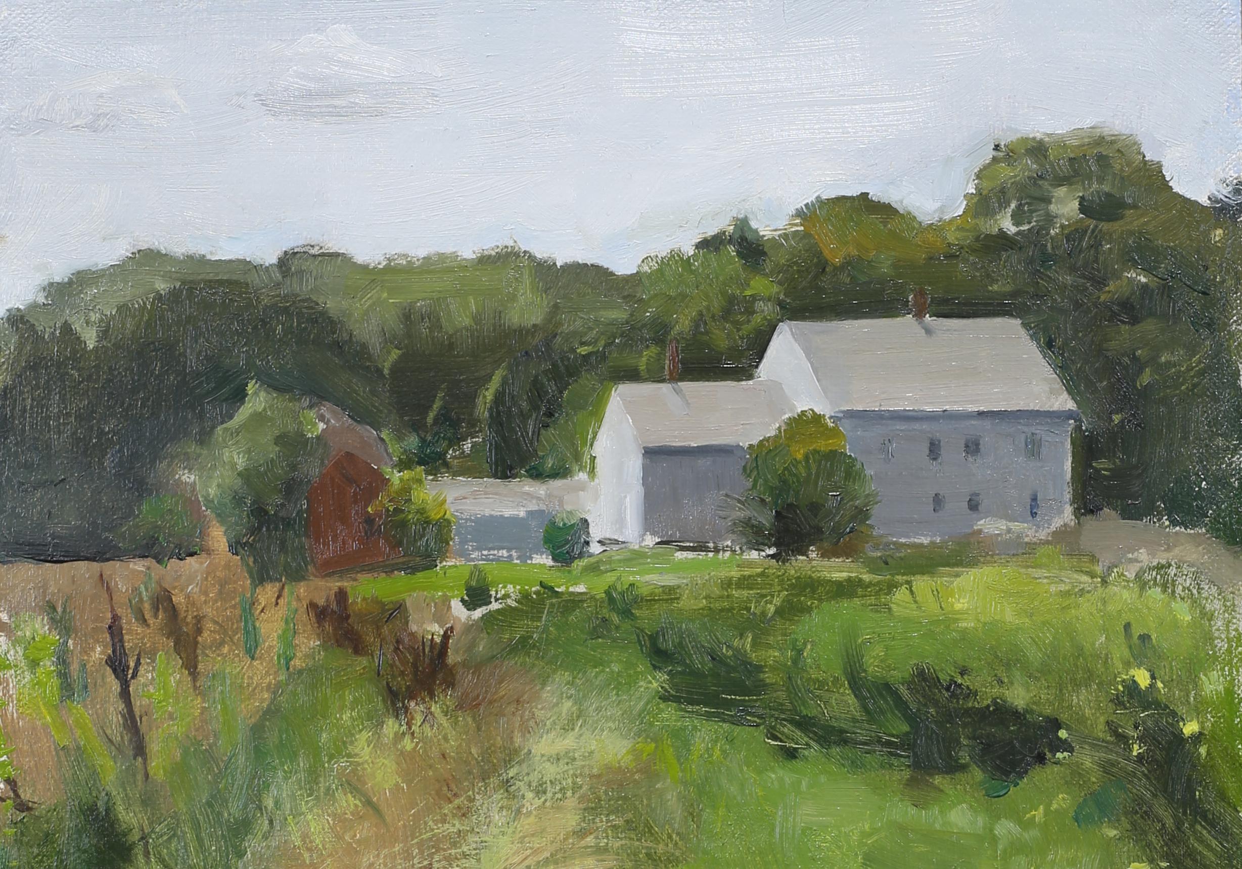 FREE SHIPPING
Johnston Farm  is a new oil painting by artist Morgan LaPlace. This painting , Johnston Farm show the light and shadow . Notice the detail of the trees in the background. Morgan LaPlante show the wind in the movement of the grass.