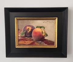 Peaches, Oil on Linen, Light & Shadow, SW Art  Artists 21 under 31 2020, Fruit