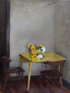 Yellow Table, Oil, Light & Shadow, SW Art  Artists 21 under 31 2020, Interior