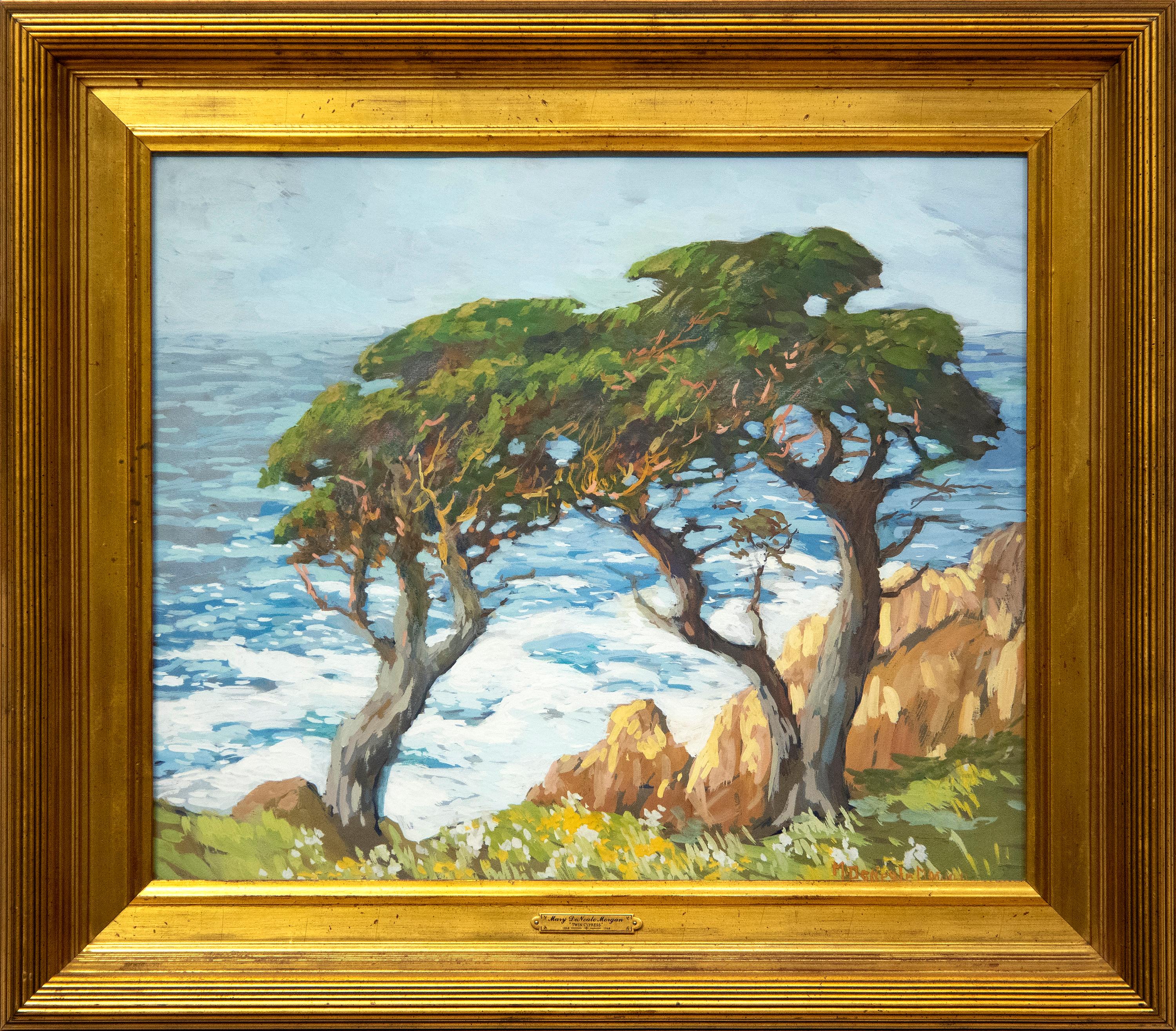 Twin Cypress - Painting by MORGAN, MARY DENEALE