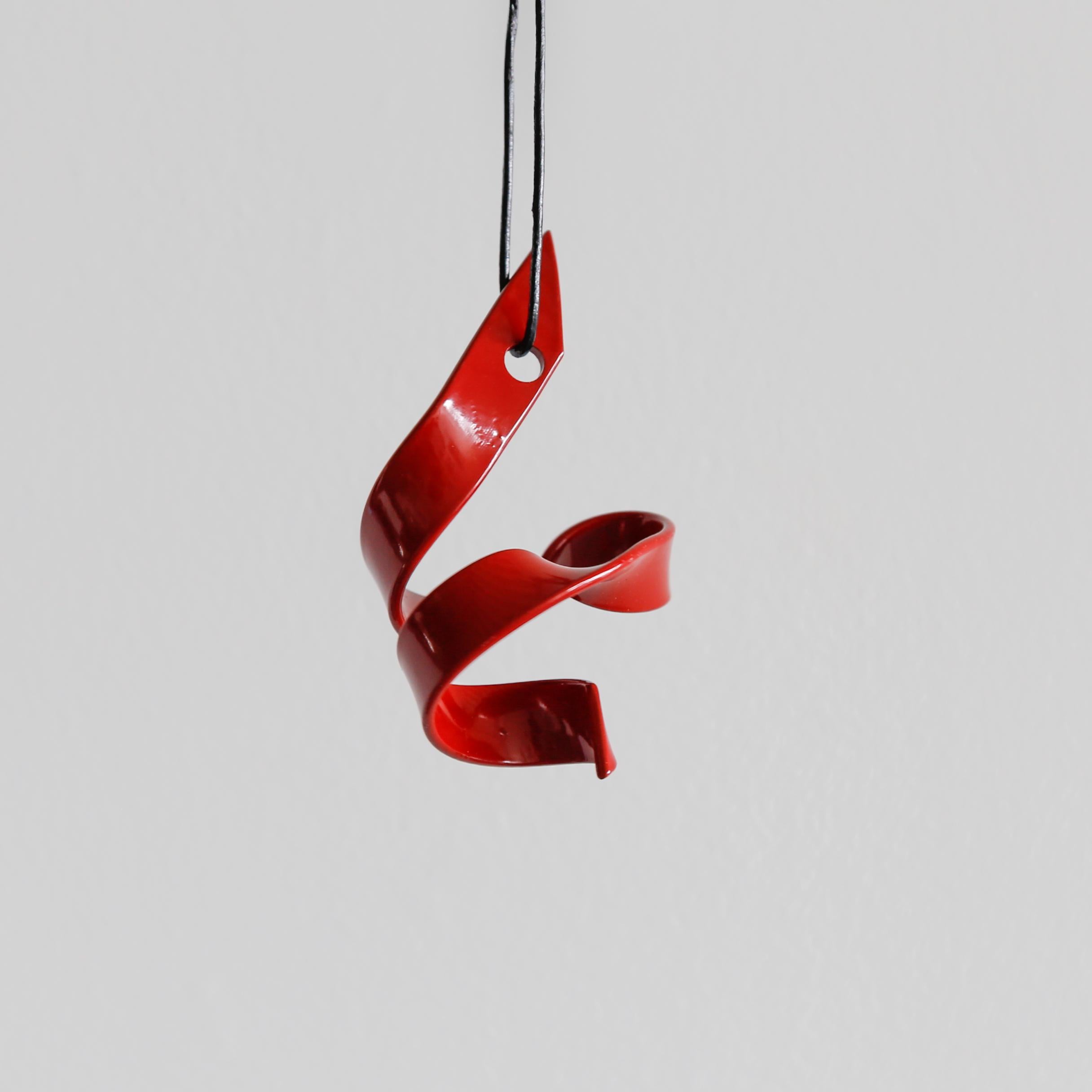 Red Ribbon 10 - Sculpture by Morgan Robinson