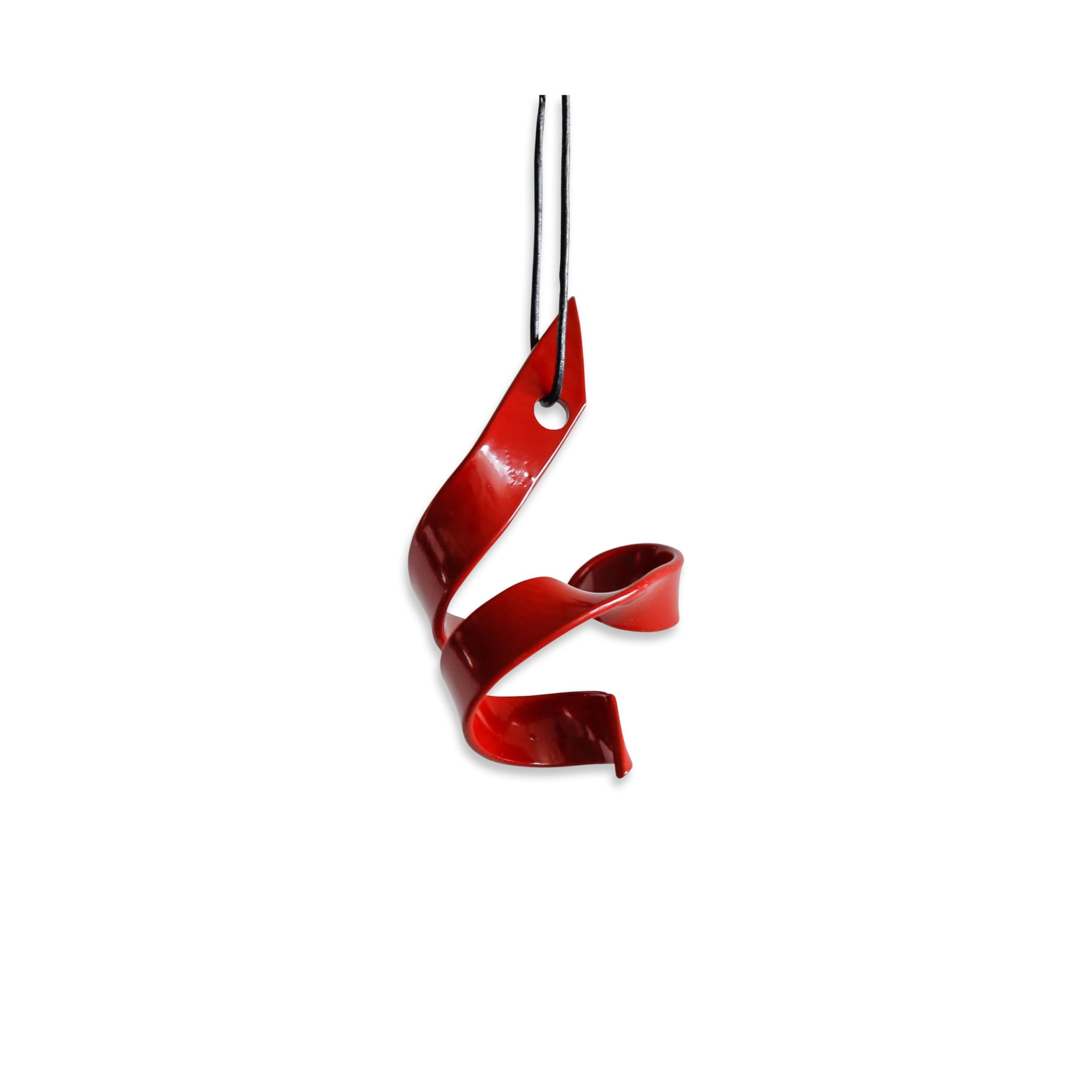 Morgan Robinson Abstract Sculpture - Red Ribbon 10