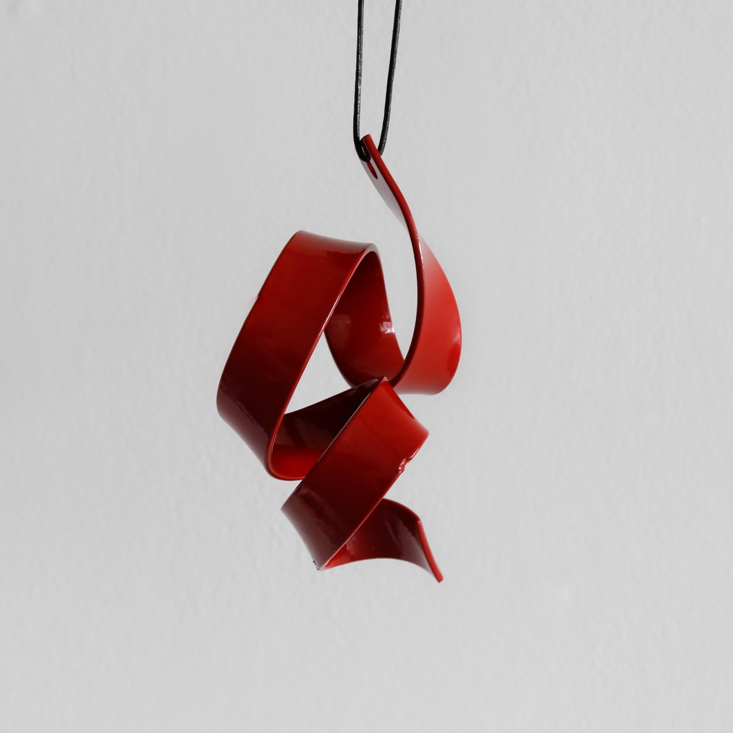 Red Ribbon 8 - Sculpture by Morgan Robinson