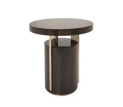 Morgan Round Side Table With Smoke Brass Details