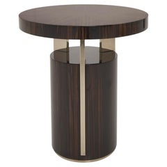Morgan Round Side Table With Smoke Brass Details