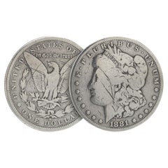 Dollaro d'argento Morgan 1881 O New Orleans, Stati Uniti – Moneta in argento al 90%