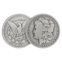 Morgan Silver Dollar 1891 O New Orleans, United States Antique Silver Coin