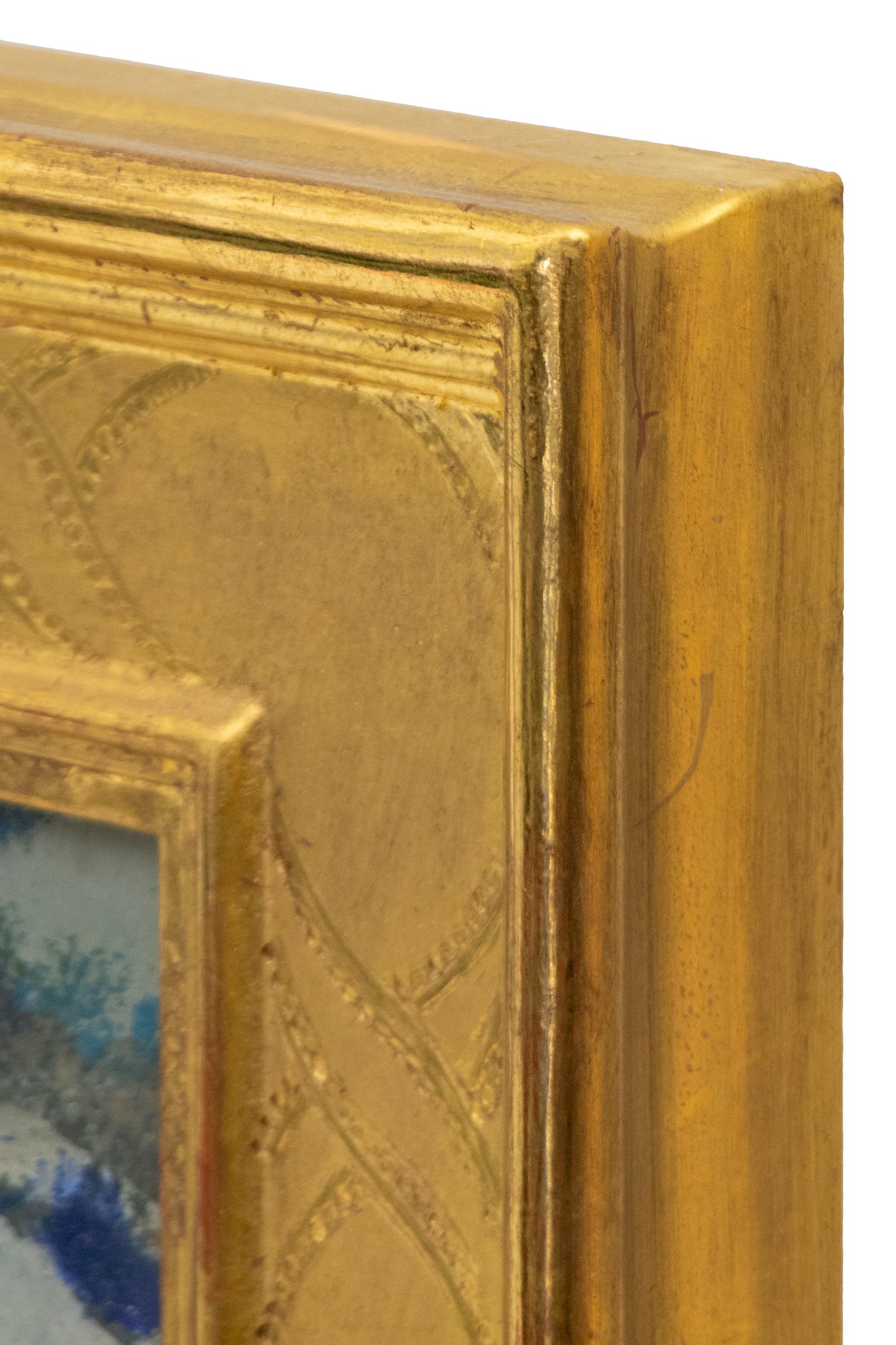 Pittura a olio impressionista degli anni '40 - Tre figure femminili che fanno il bagno, arte originale in vendita 2